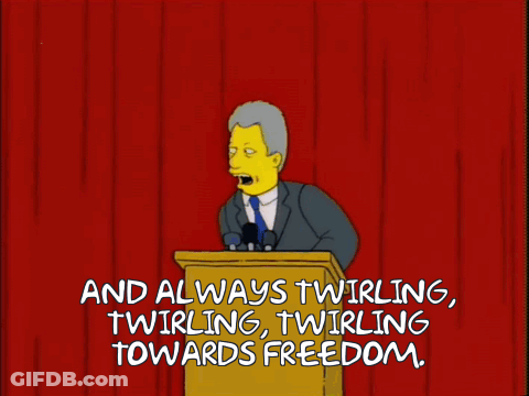 Cartoon Man Giving Speech And Always Twirling Twirling GIF