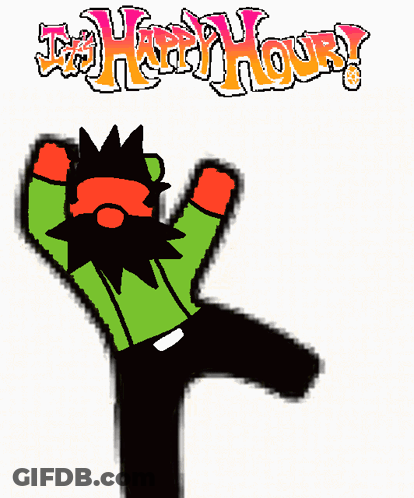 Cartoon Man Happy Hour GIF