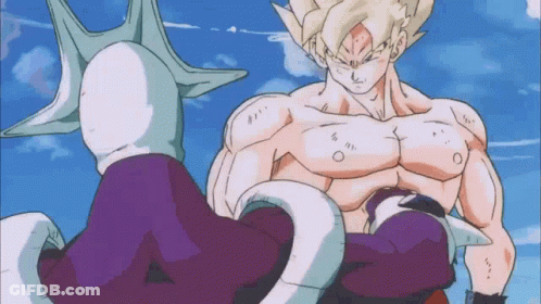 Cartoon Man Holding Another Man With Blue Sky GIF