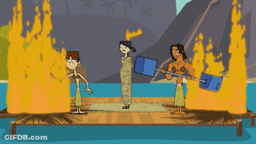 Cartoon Man Holding Bar With Blue Flag GIF