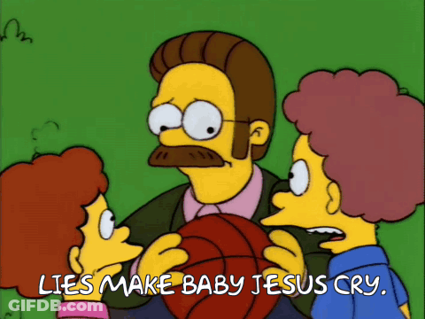 Cartoon Man Holding Basketball Lies Make Baby Jesus Cry GIF