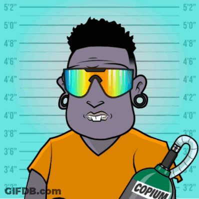 Cartoon Man Holding Bottle Saying Copium GIF