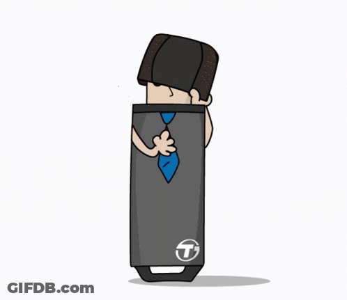 Cartoon Man Holding Briefcase Saying Thanks GIF