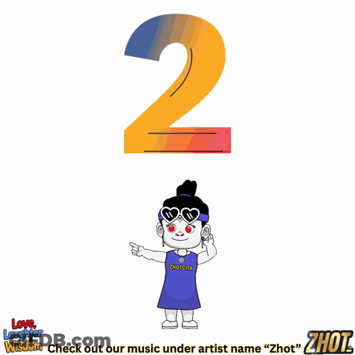 Cartoon Man Holding Broken Heart With Number 2 GIF