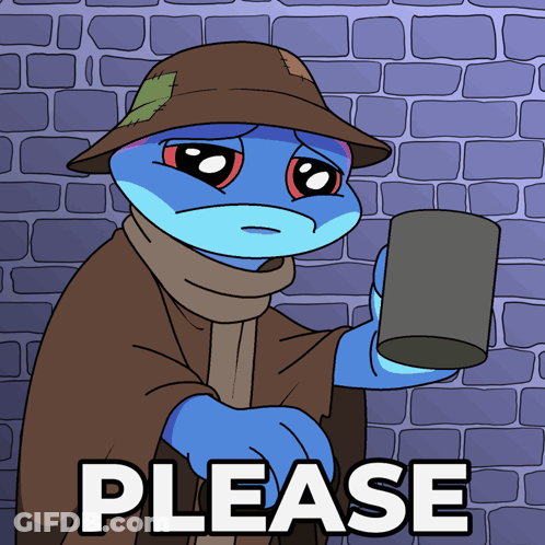 Cartoon Man Holding Can And Spare Sign GIF