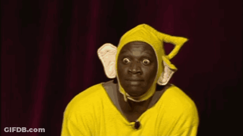 Cartoon Man Holding Chair With Open Mouth GIF