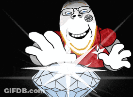 Cartoon Man Holding Diamond GIF