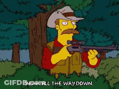 Cartoon Man Holding Gun Saying Yeah All The Way Down GIF