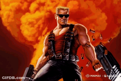 Cartoon Man Holding Gun With Minimax GIF