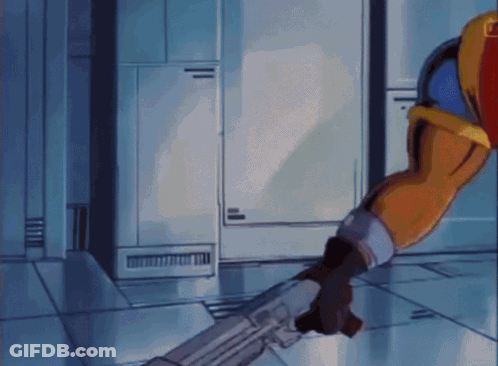 Cartoon Man Holding Gun GIF