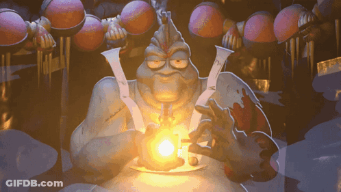 Cartoon Man Holding Light And Paper Saying I GIF