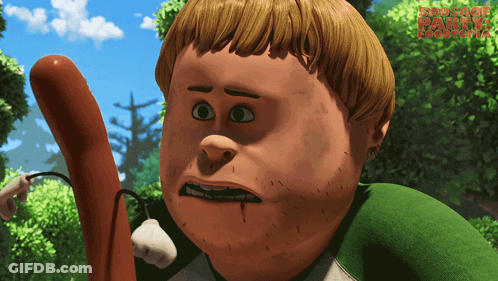 Cartoon Man Holding Sausage Sausage Party Footwork GIF