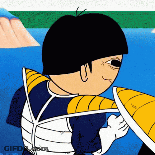 Cartoon Man Holding Shield With Mojo GIF