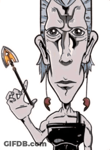 Cartoon Man Holding Spear GIF
