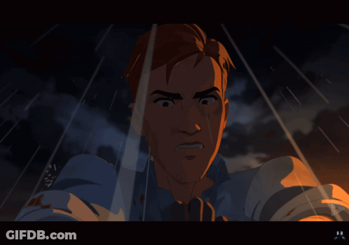 Cartoon Man Holding Sword GIF