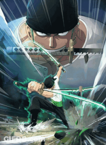 Cartoon Man Holding Sword With Zero GIF