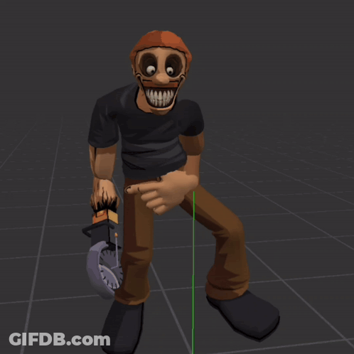 Cartoon Man Holding Tool GIF