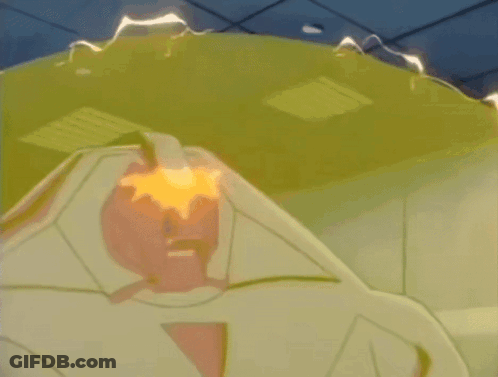 Cartoon Man Holding Torch GIF