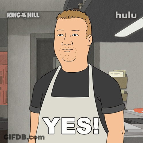 Cartoon Man In Apron Saying Yes GIF
