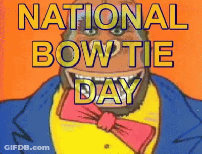 Cartoon Man In Bow Tie National Bow Tie Day GIF
