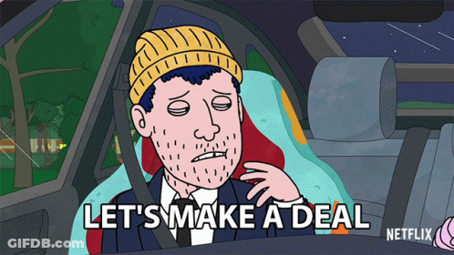 Cartoon Man In Car Let's Make A Deal GIF