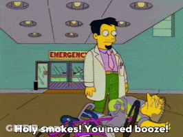 Cartoon Man In Front Of Emergency Room GIF