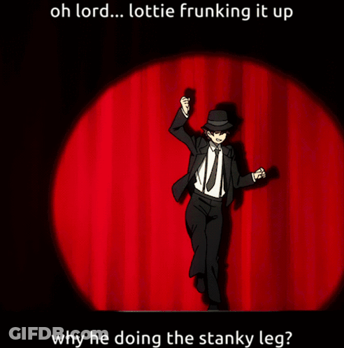 Cartoon Man In Front Of Red Curtain Oh Lord GIF