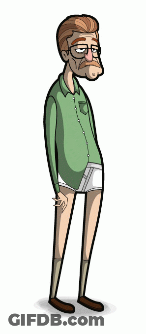 Cartoon Man In Glasses And Underwear GIF