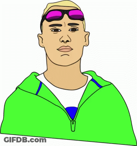 Cartoon Man In Green Jacket And Sunglasses GIF