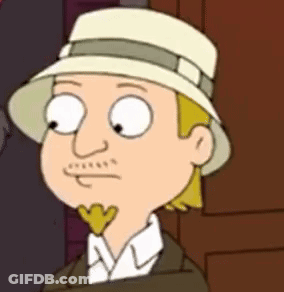 Cartoon Man In Hat And Suit Making Funny Face GIF