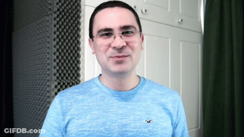 Cartoon Man In Helmet And Sunglasses YKTV GIF