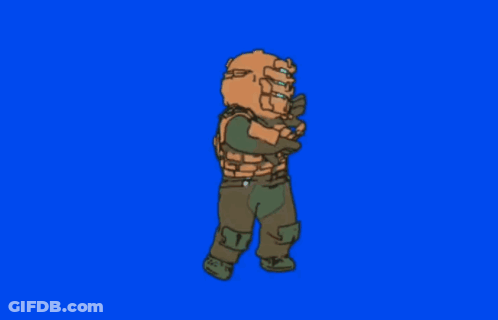Cartoon Man In Helmet GIF