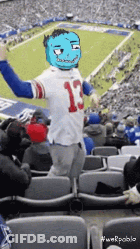 Cartoon Man In Jersey Number 13 GIF