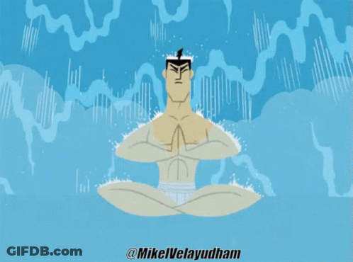 Cartoon Man In Lotus Position With @Mikelvelayudham GIF