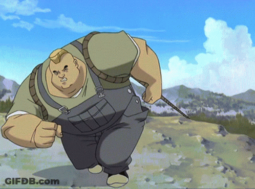 Cartoon Man In Overalls Running GIF