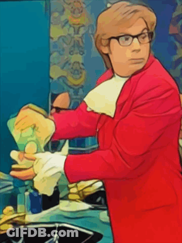 Cartoon Man In Red Jacket White Gloves GIF