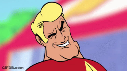 Cartoon Man In Red Shirt With Yellow Star GIF