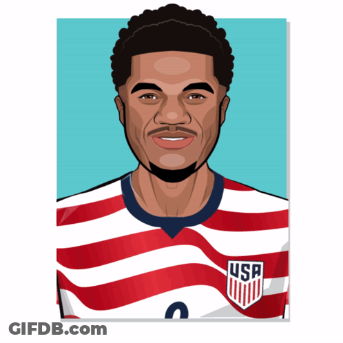 Cartoon Man In Red White And Blue Striped Shirt USA GIF