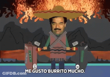 Cartoon Man In Sombrero Saying Me Gusto Burrito Mucho GIF