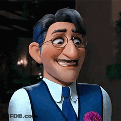 Cartoon Man In Suit Holding Flower GIF