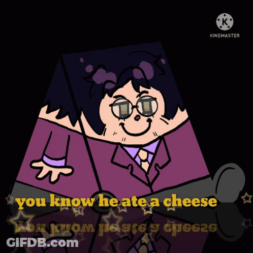 Cartoon Man In Suit Tie Glasses Letter K GIF