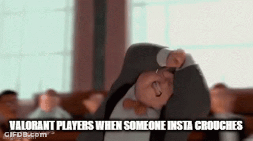 Cartoon Man In Suit Valorant Players When Someone Insta Crouches GIF