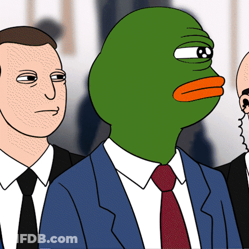 Cartoon Man In Suit With Green Face GIF