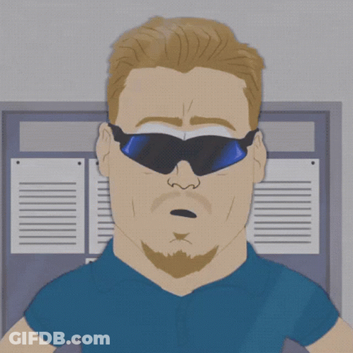 Cartoon Man In Sunglasses And Blue Shirt Says Oh Dude GIF