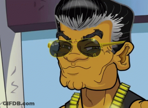 Cartoon Man In Sunglasses And Gold Chain GIF