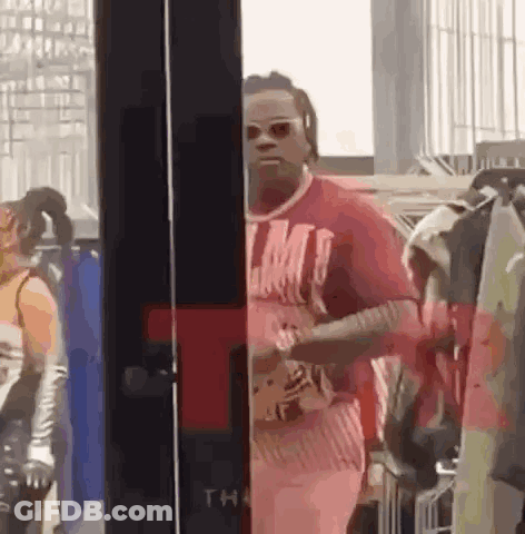 Cartoon Man In Sunglasses And Red Shirt GIF