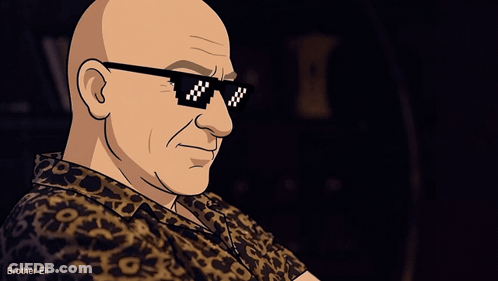 Cartoon Man In Sunglasses Saying Let's Do It GIF