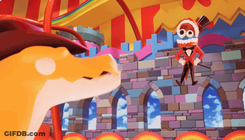 Cartoon Man In Top Hat In Front Of Building GIF