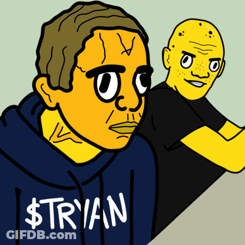 Cartoon Man In $ Tryan Hoodie GIF