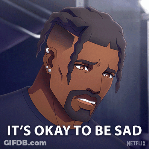 Cartoon Man It's Okay To Be Sad GIF